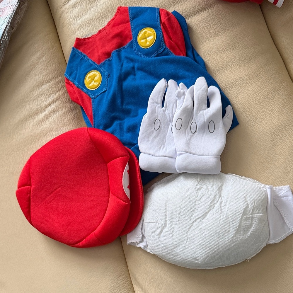 Disguise Mario Costume with Red Hat and Blue Overalls 2T - Picture 2 of 2